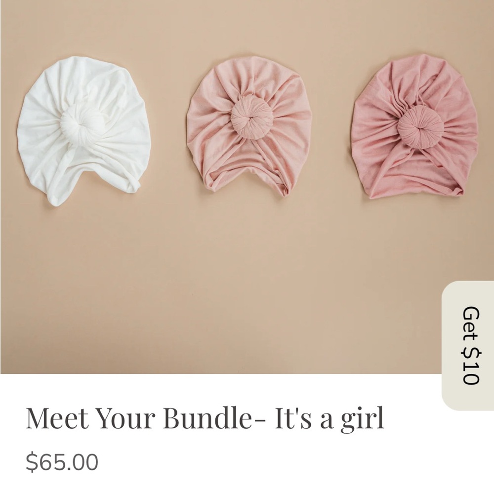 Pink and White Baby Turban Set